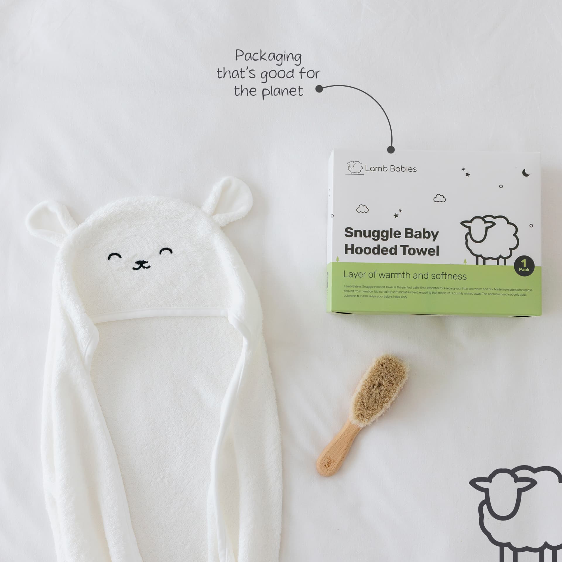 Lamb Babies Snuggle Baby hooded towel, photo 7