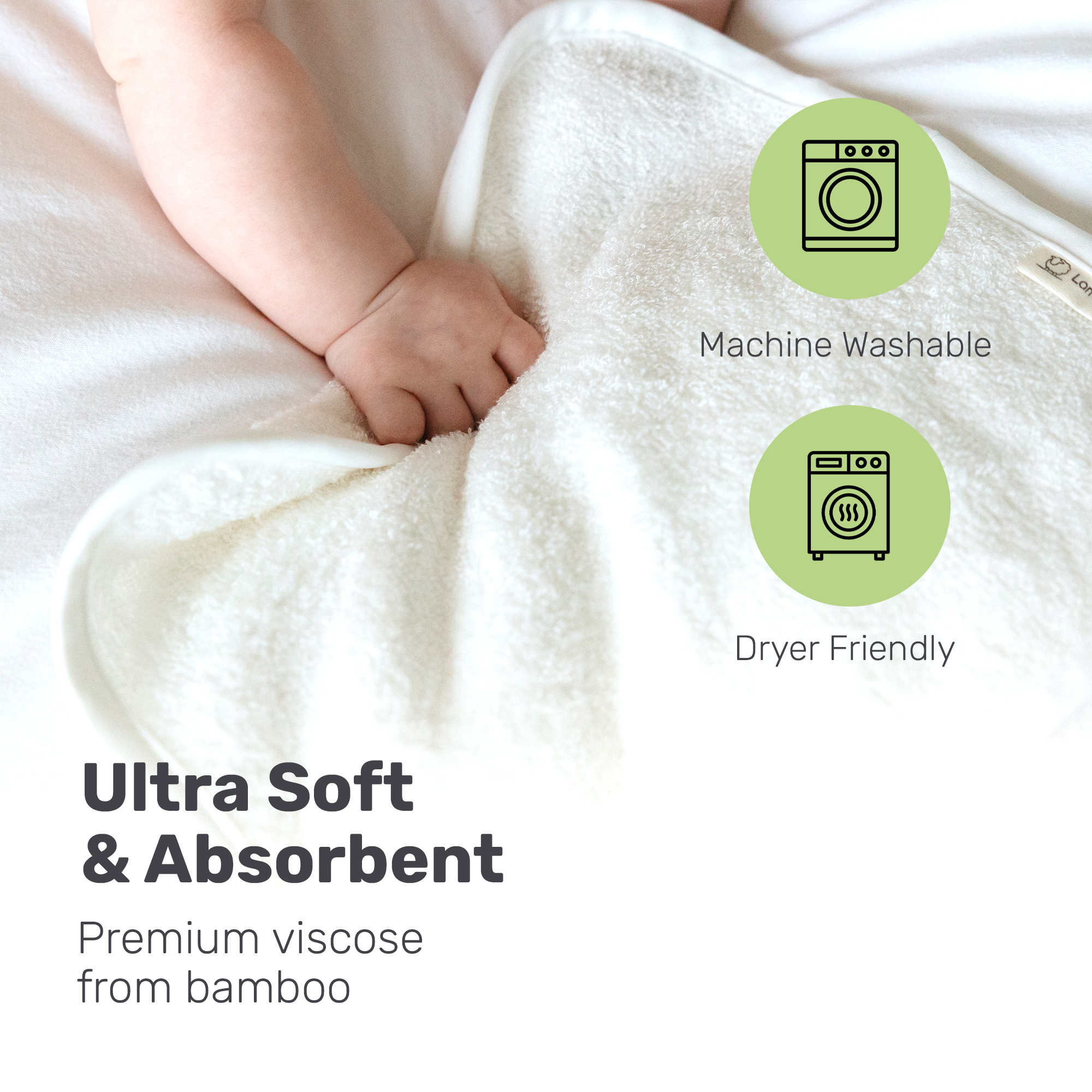 Lamb Babies white baby washcloths, photo 7