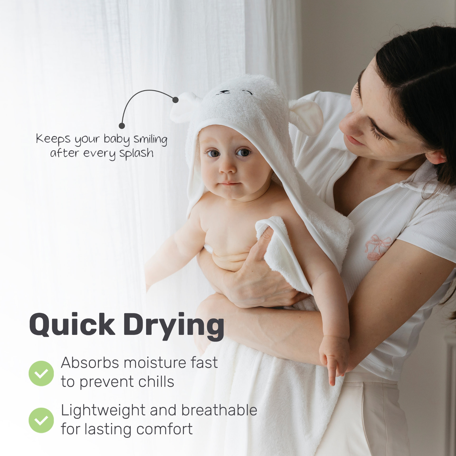 Lamb Babies Snuggle Baby hooded towel, photo 4
